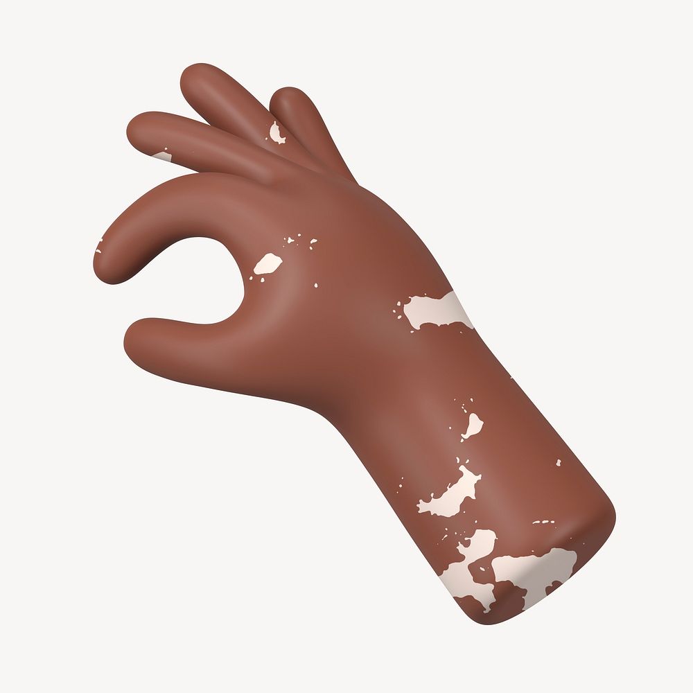 OK hand gesture, vitiligo awareness, 3D graphic