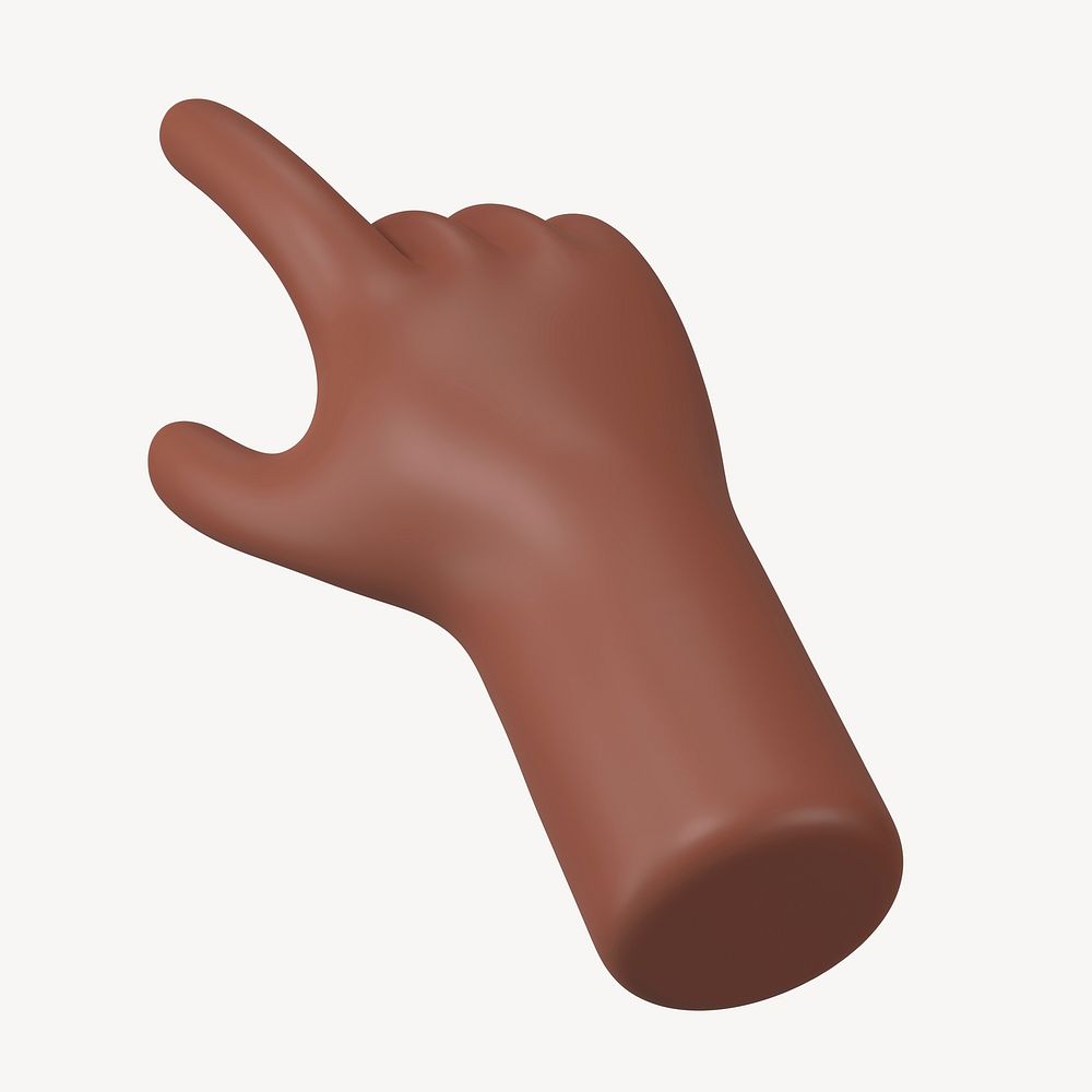 Finger-pointing black hand gesture, 3D illustration psd