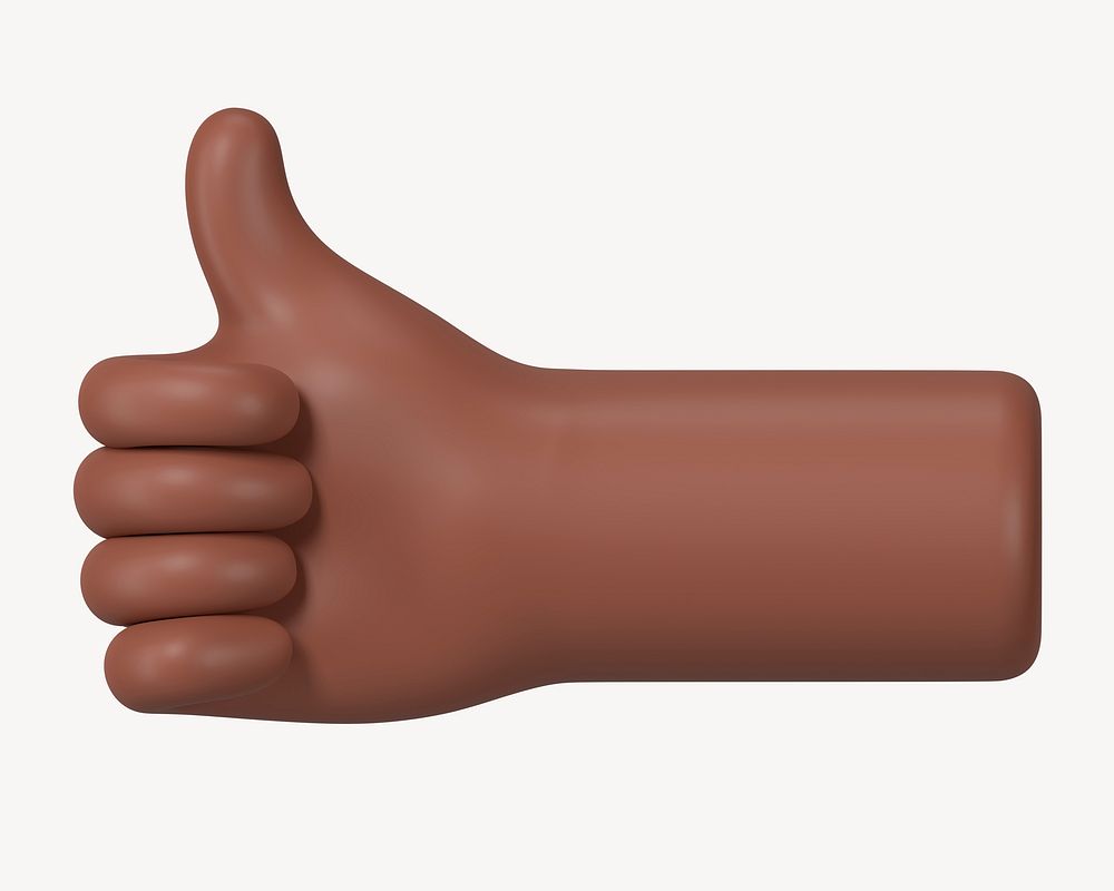 Black thumbs up, hand gesture in 3D design psd