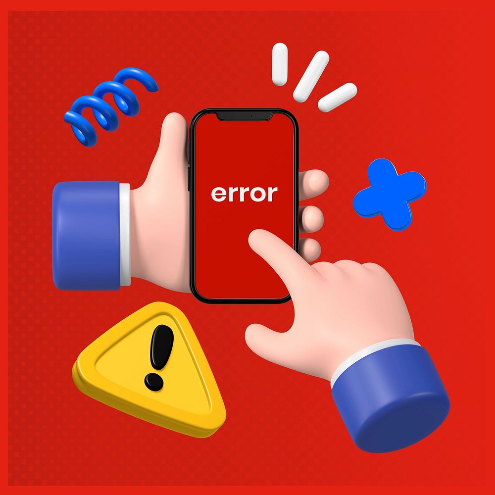 Error smartphone system, technology security concept