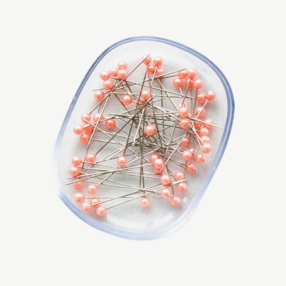 Sewing pins collage element psd
