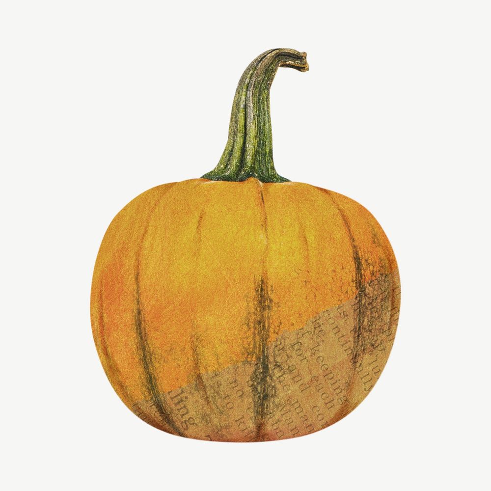 Autumn pumpkin, journal collage element psd