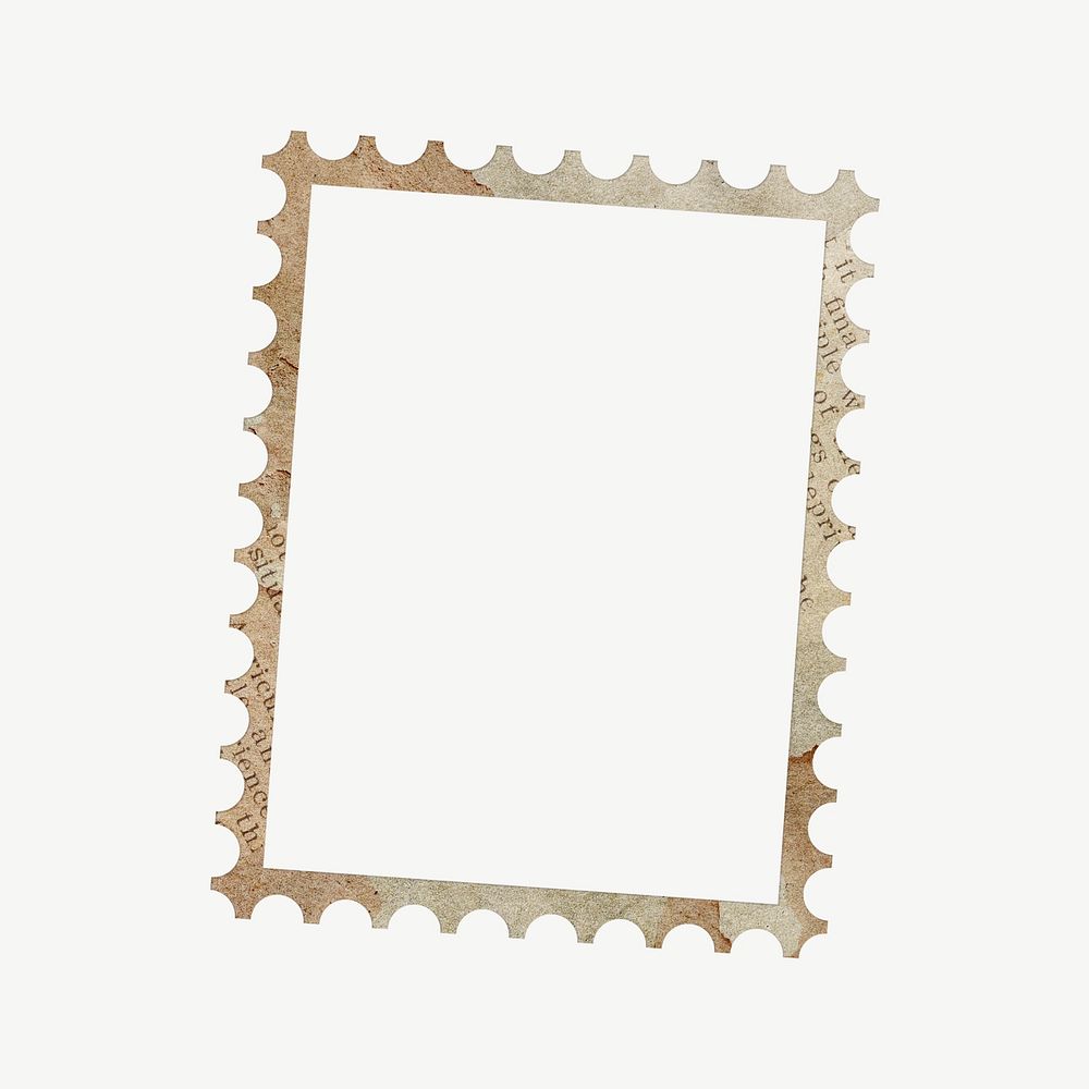 Postage stamp frame collage element psd