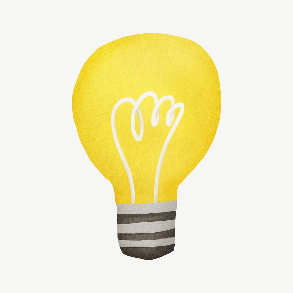 Light bulb collage element psd