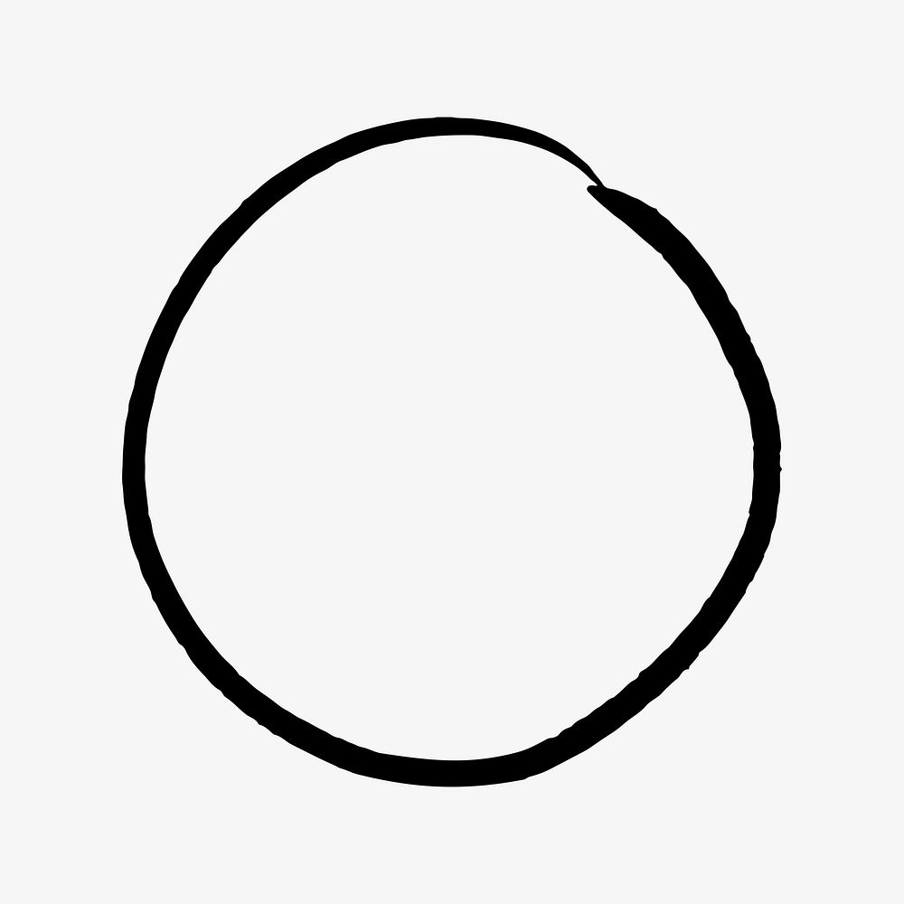 Black circle doodle clipart vector