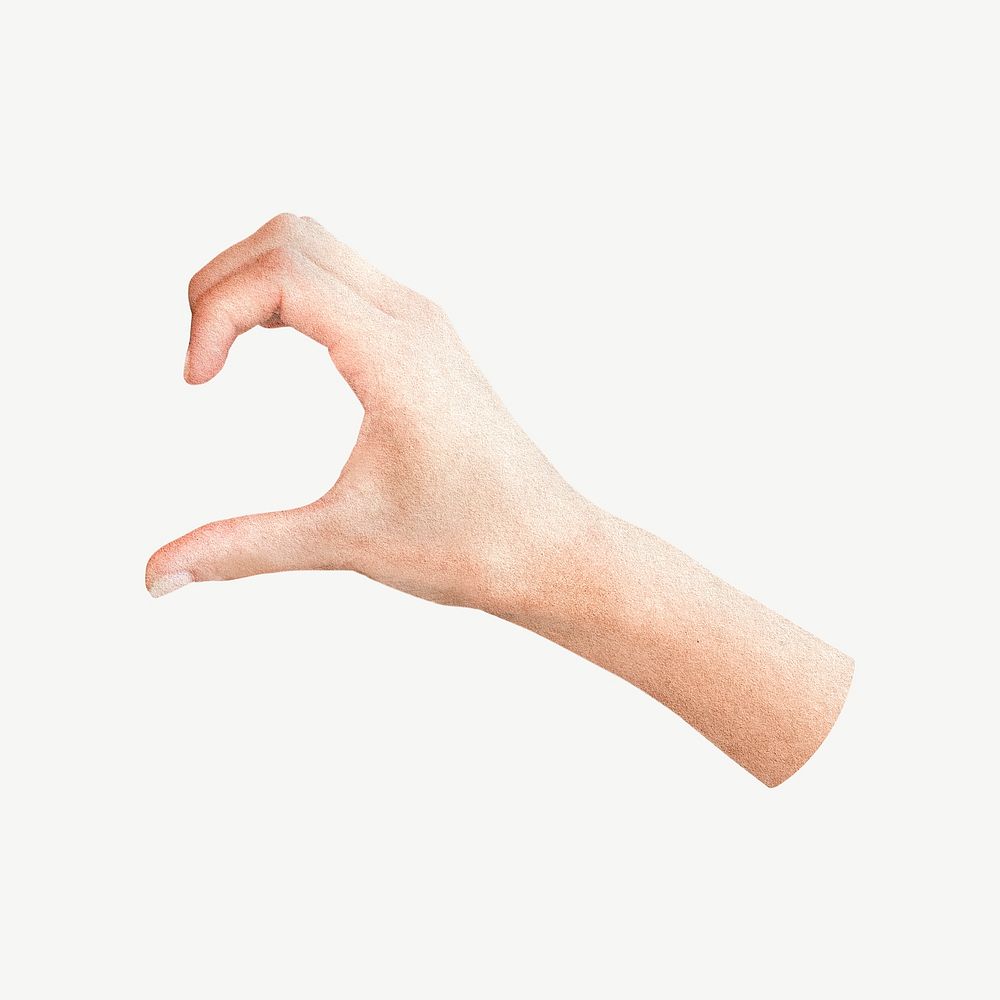 Heart hand, body gesture collage element psd