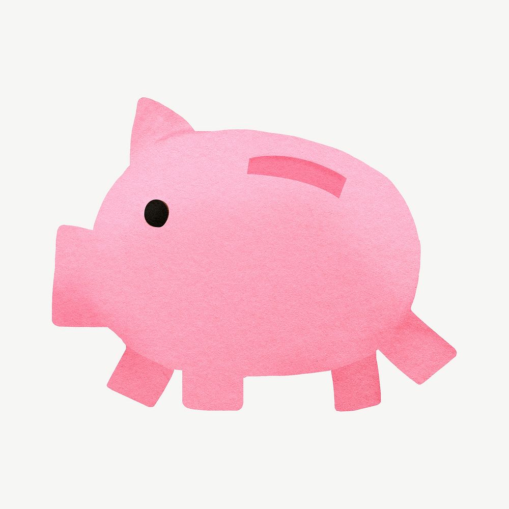 Piggy bank, finance collage element psd