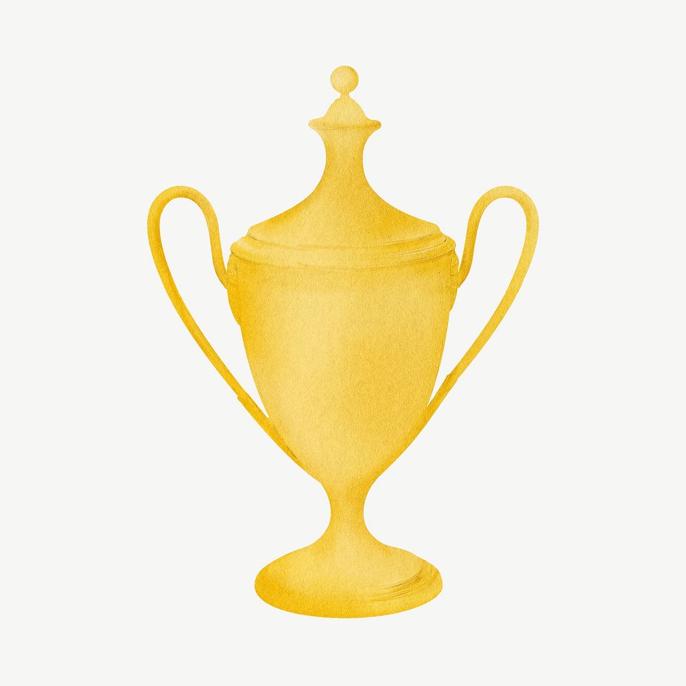 Gold trophy collage element psd