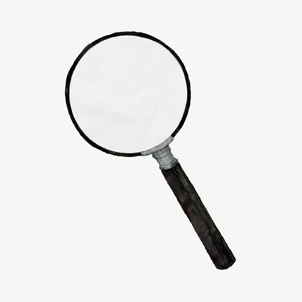 Magnifying glass, education collage element psd