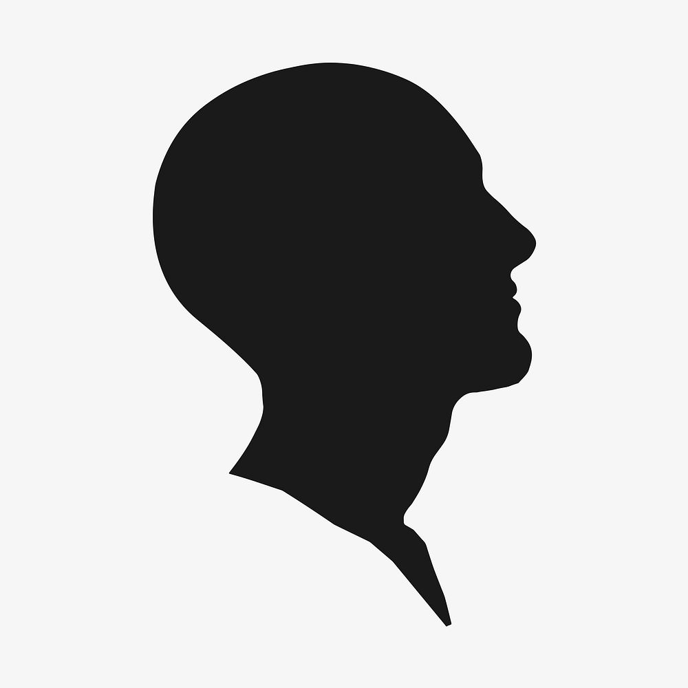 Silhouette head collage element vector