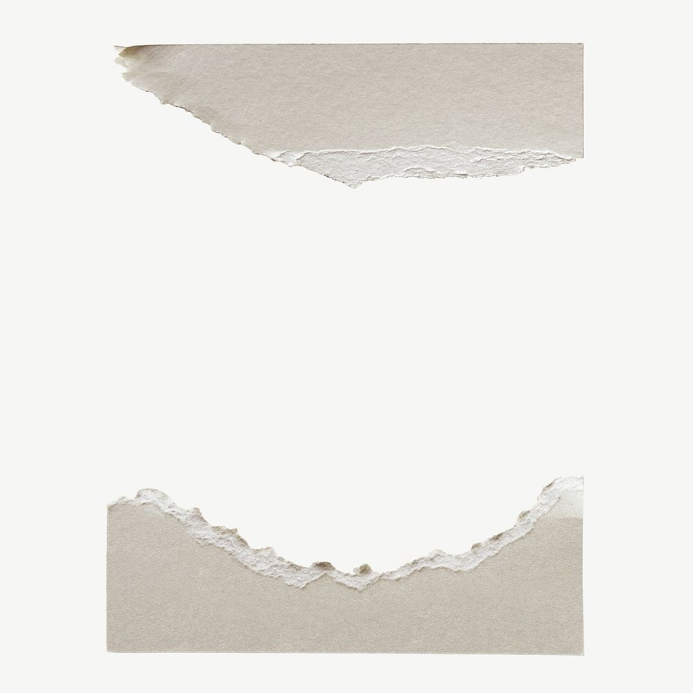 Ripped paper border, journal collage element psd