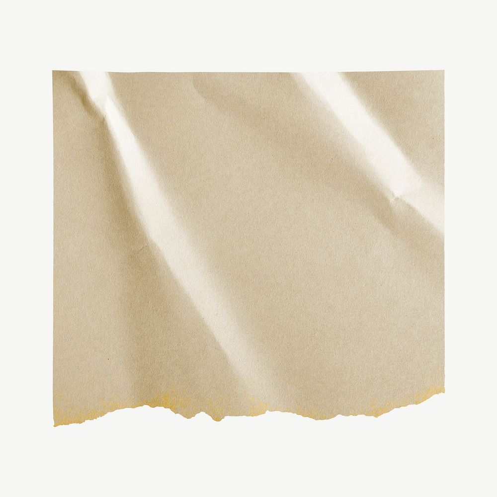 Beige  ripped paper collage element psd