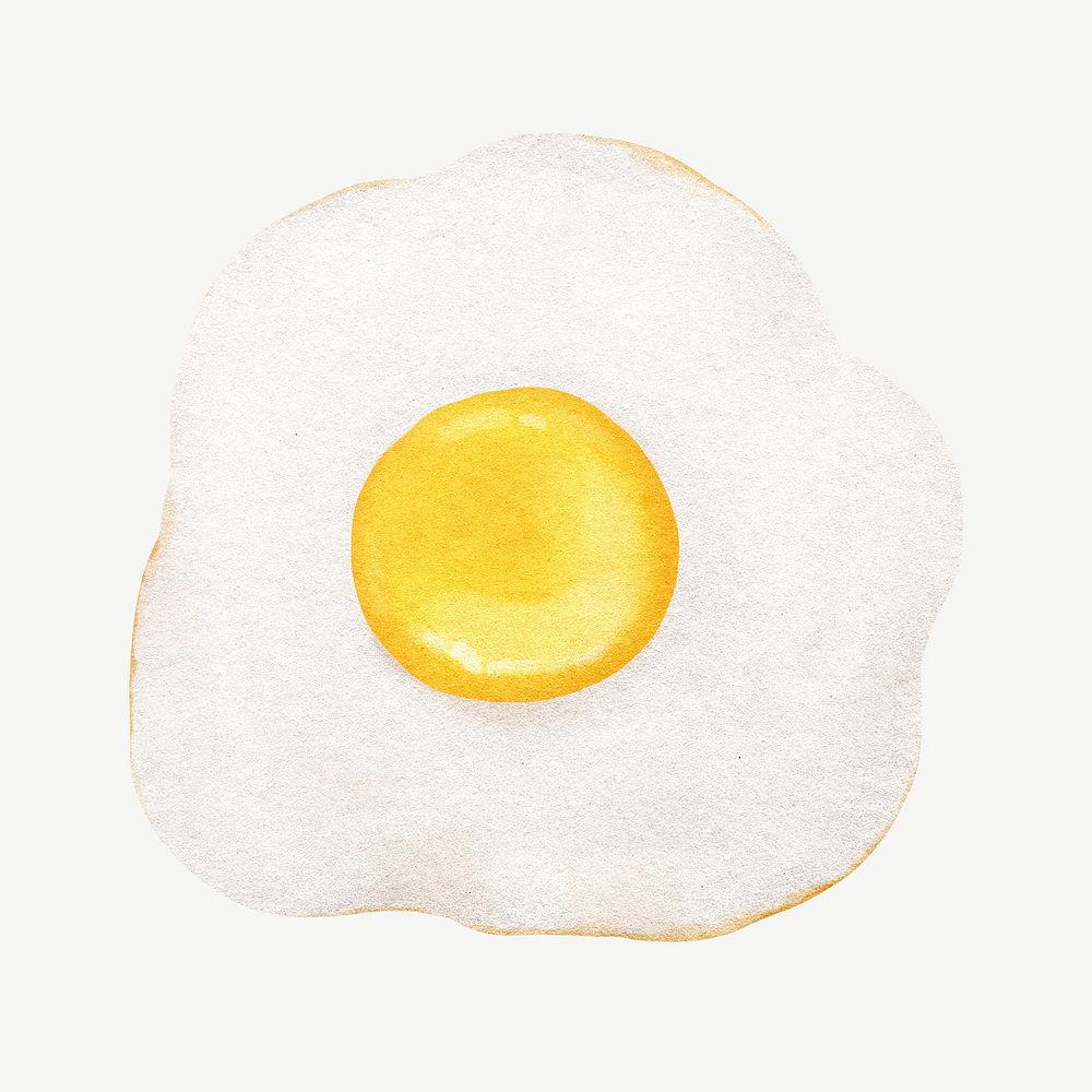 Sunny-side up egg, journal collage element psd