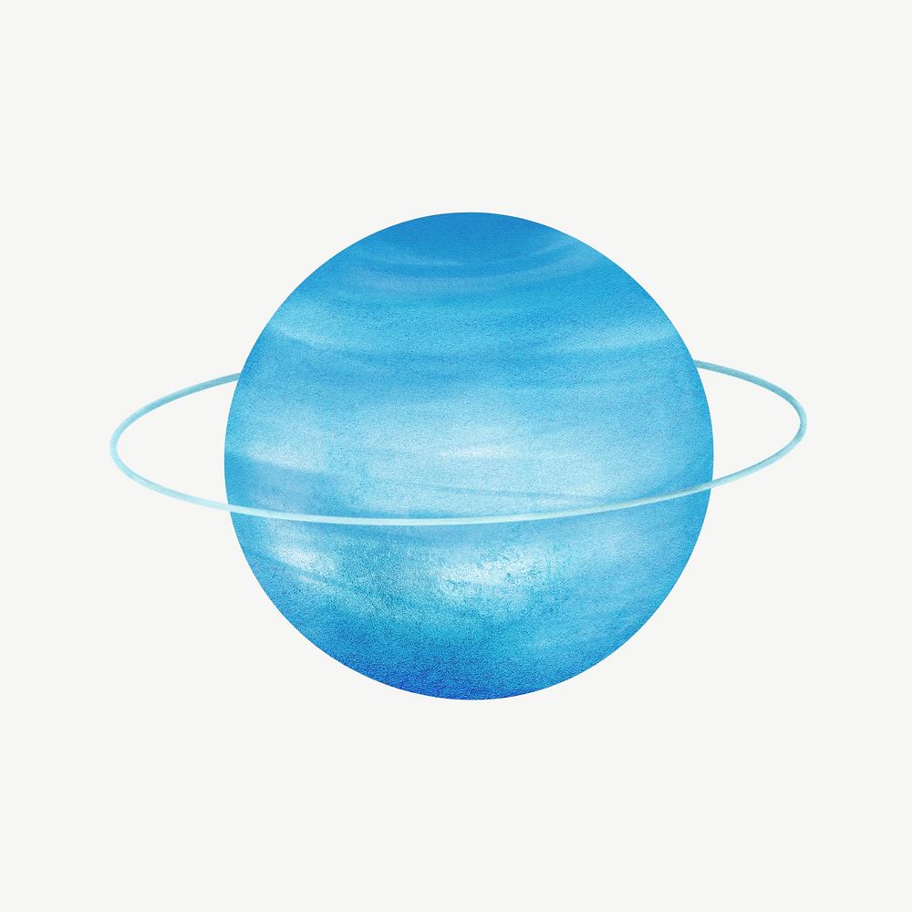 Planet Uranus, aesthetic galaxy collage element psd