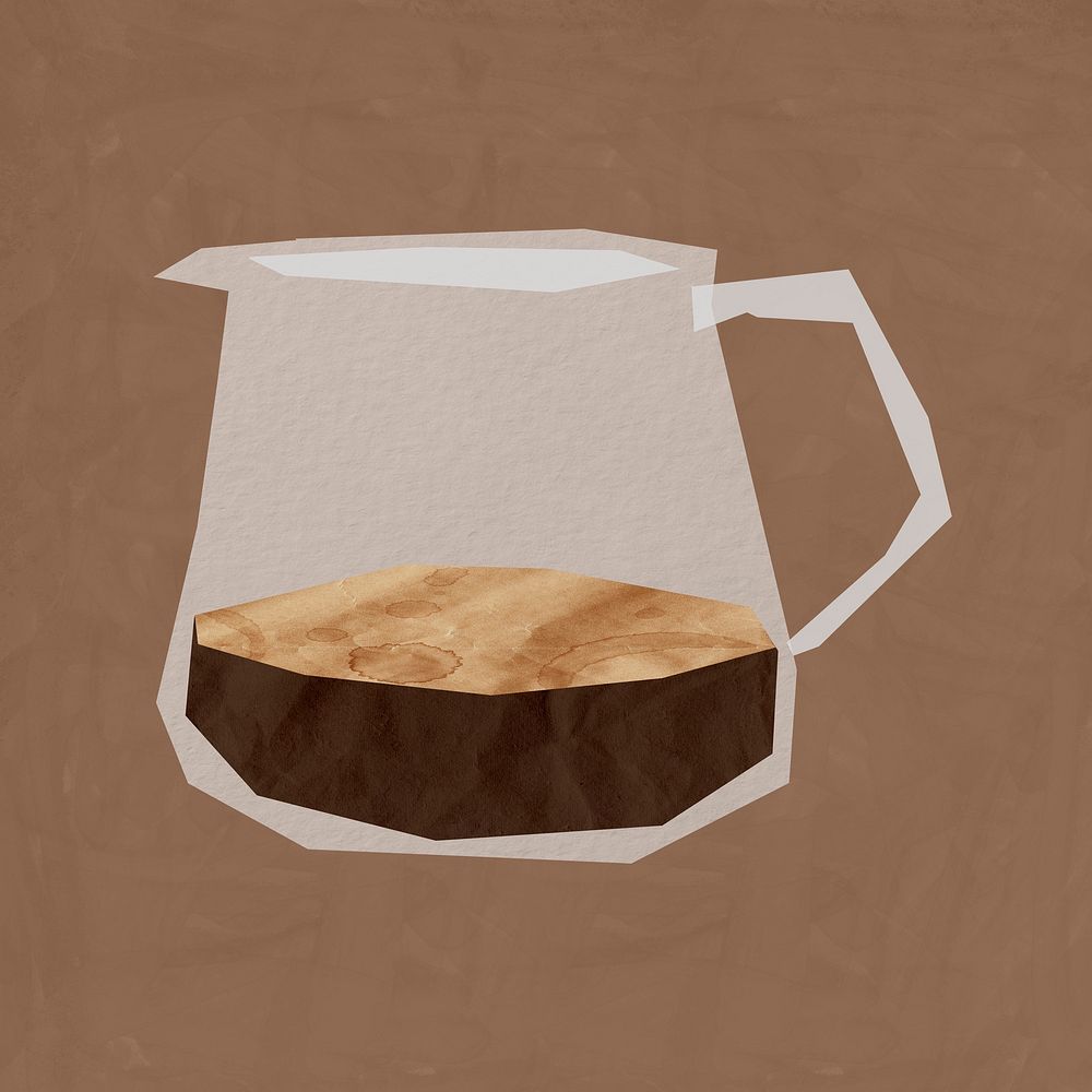 Coffee kettle, journal collage element psd
