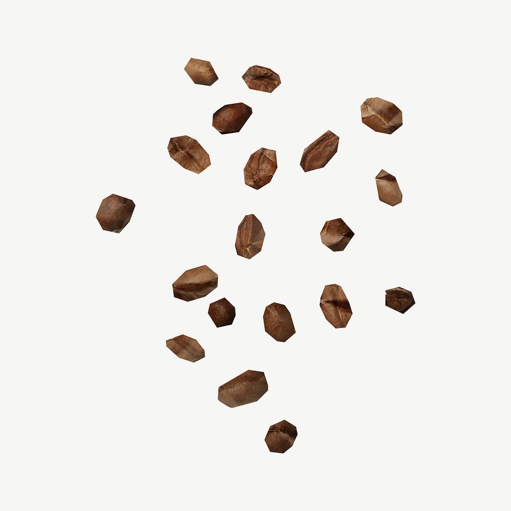 Coffee beans, journal collage element psd