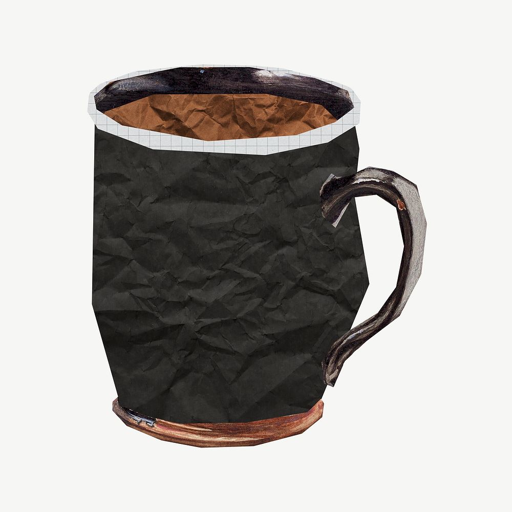 Coffee mug, journal collage element psd