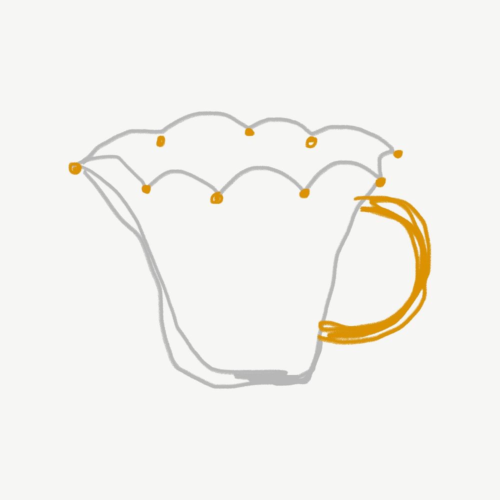 Cute tea cup, journal collage element psd