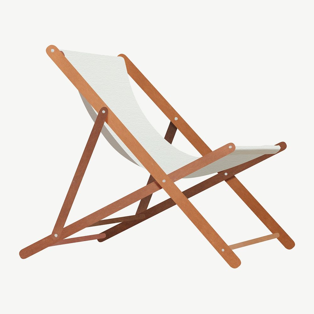 Beach chair, Summer collage element psd