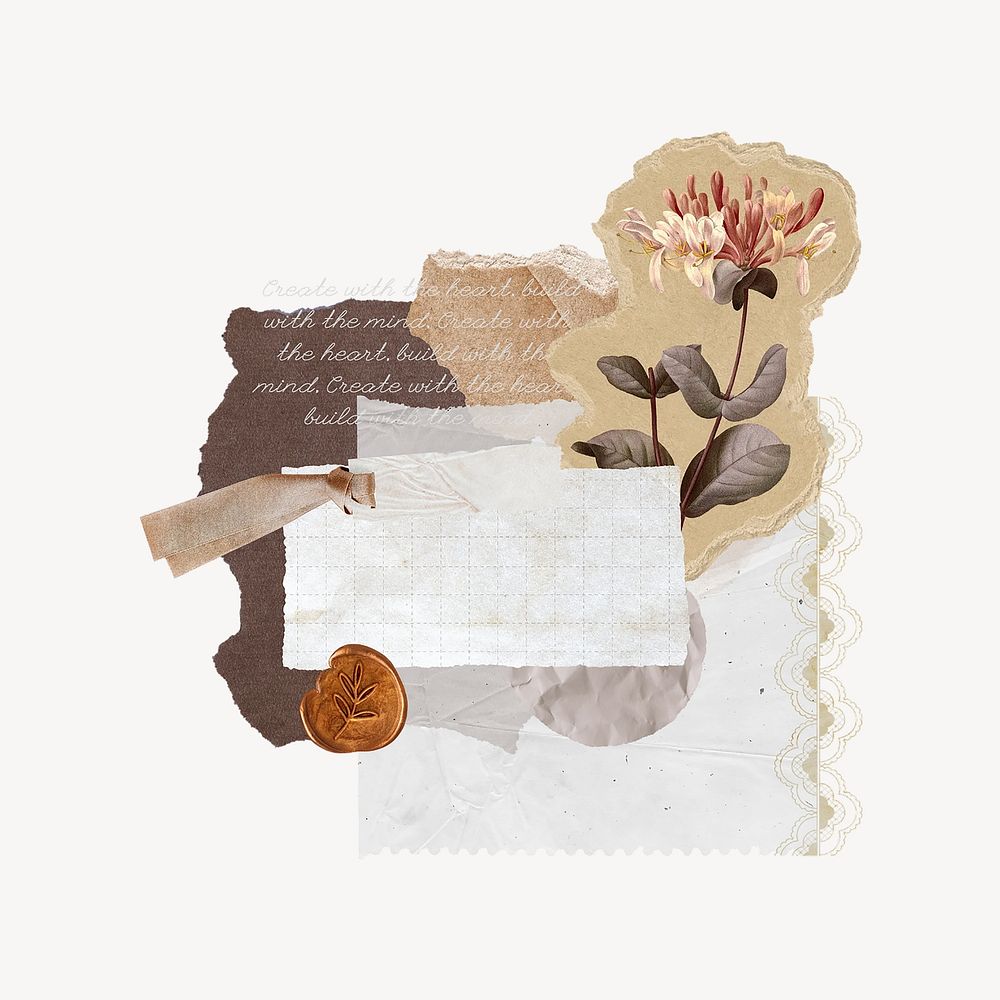 Autumn note paper, aesthetic collage art
