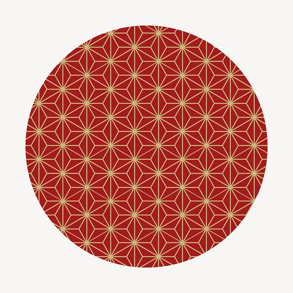 Chinese oriental patterned badge, red design