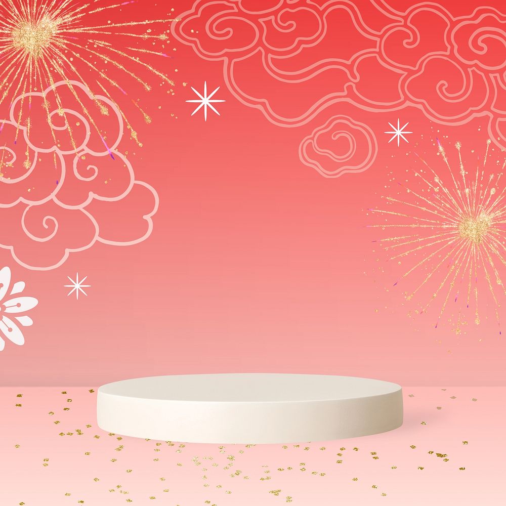 Chinese New Year product background, 3D base