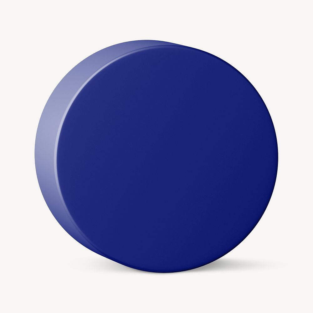 Blue cylinder shape, 3D rendering graphic
