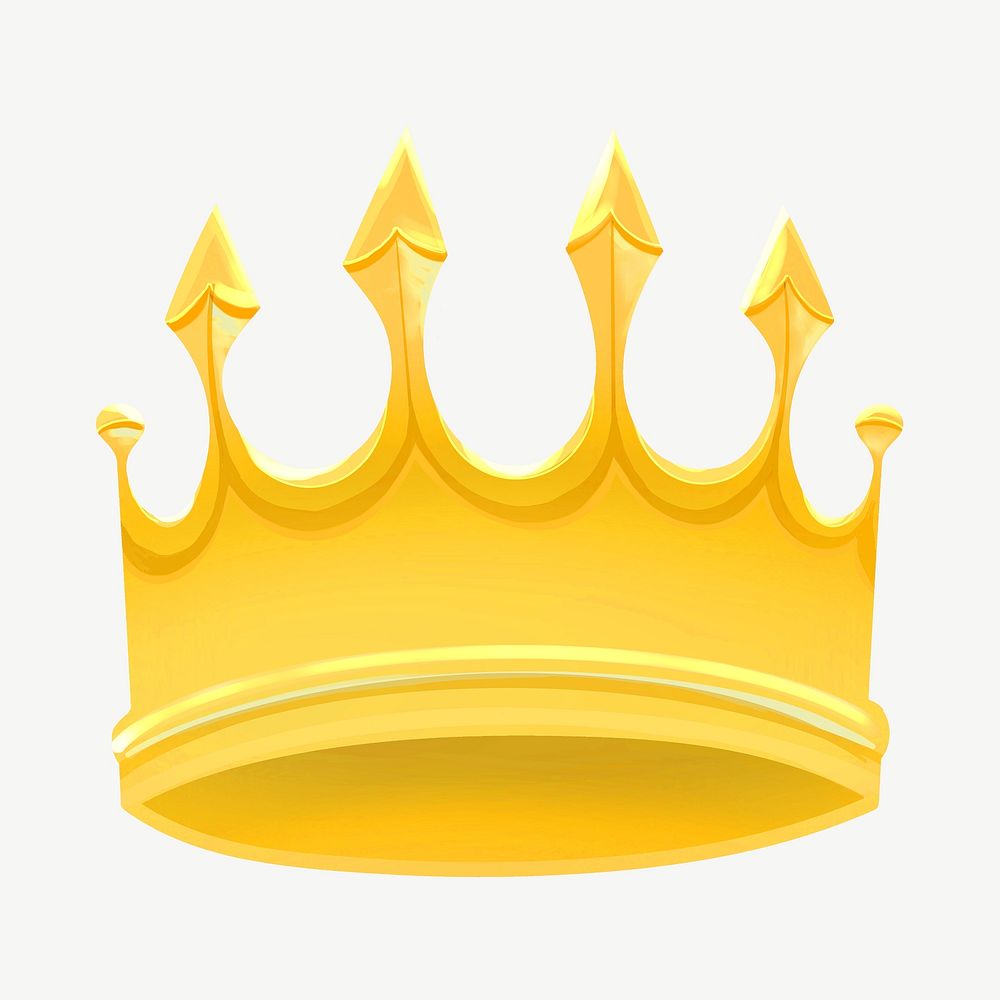Gold crown collage element psd