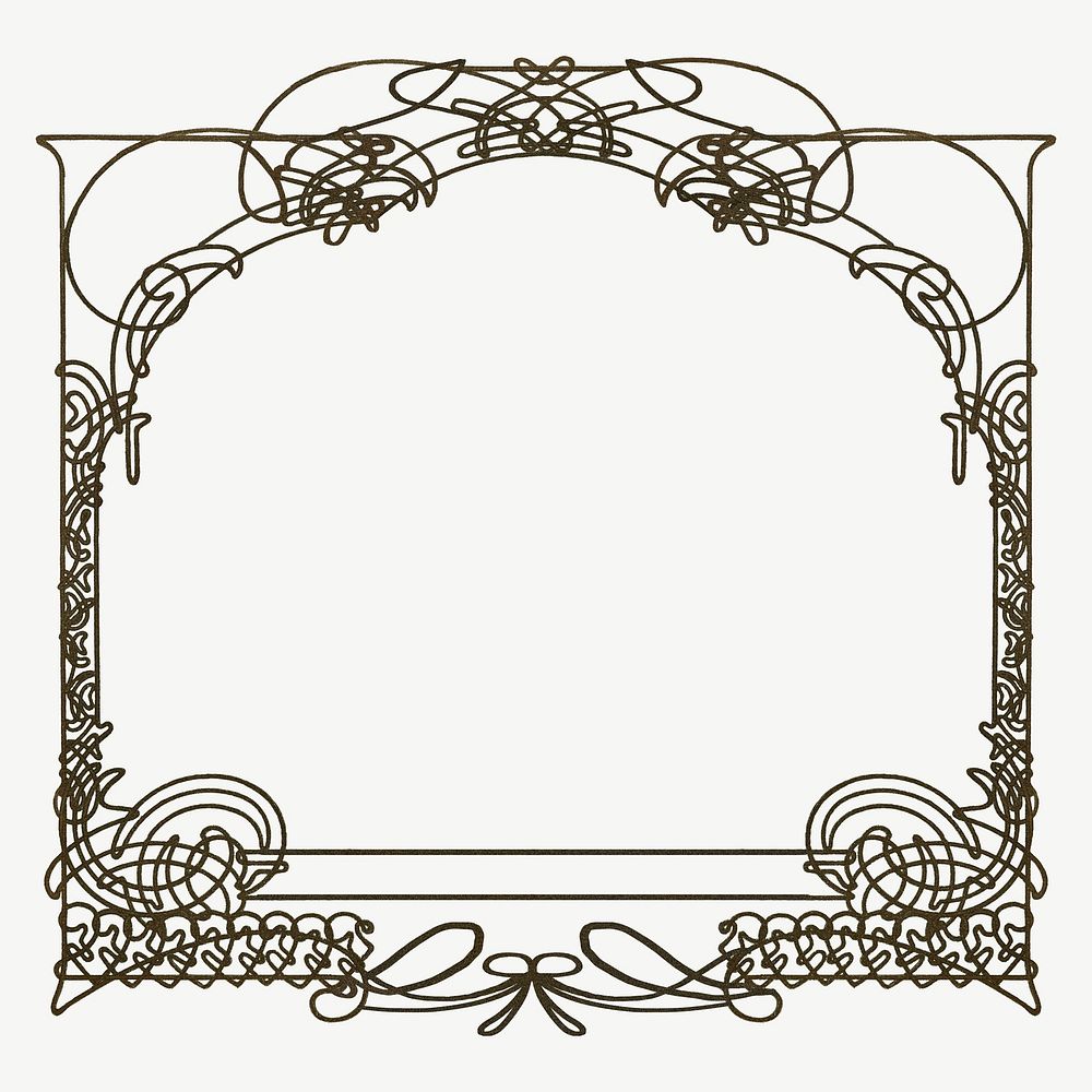 Alphonse Mucha's ornate frame, vintage art nouveau psd, remixed by rawpixel