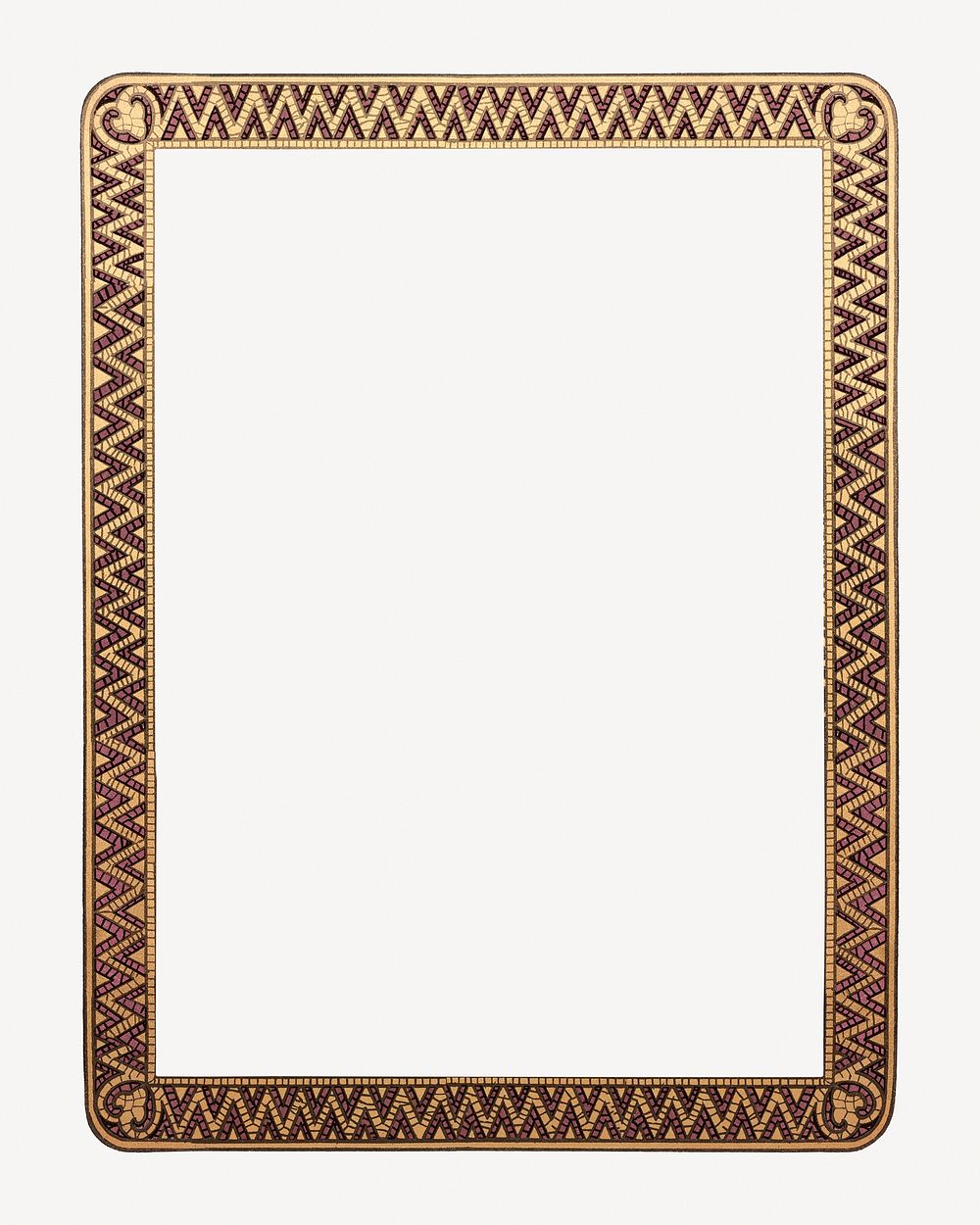 Alphonse Mucha's gold frame, vintage art deco psd