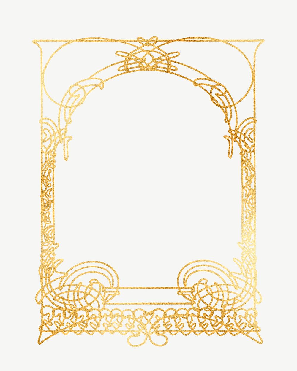 Gold ornate frame, Alphonse Mucha's famous artwork psd, remixed by rawpixel