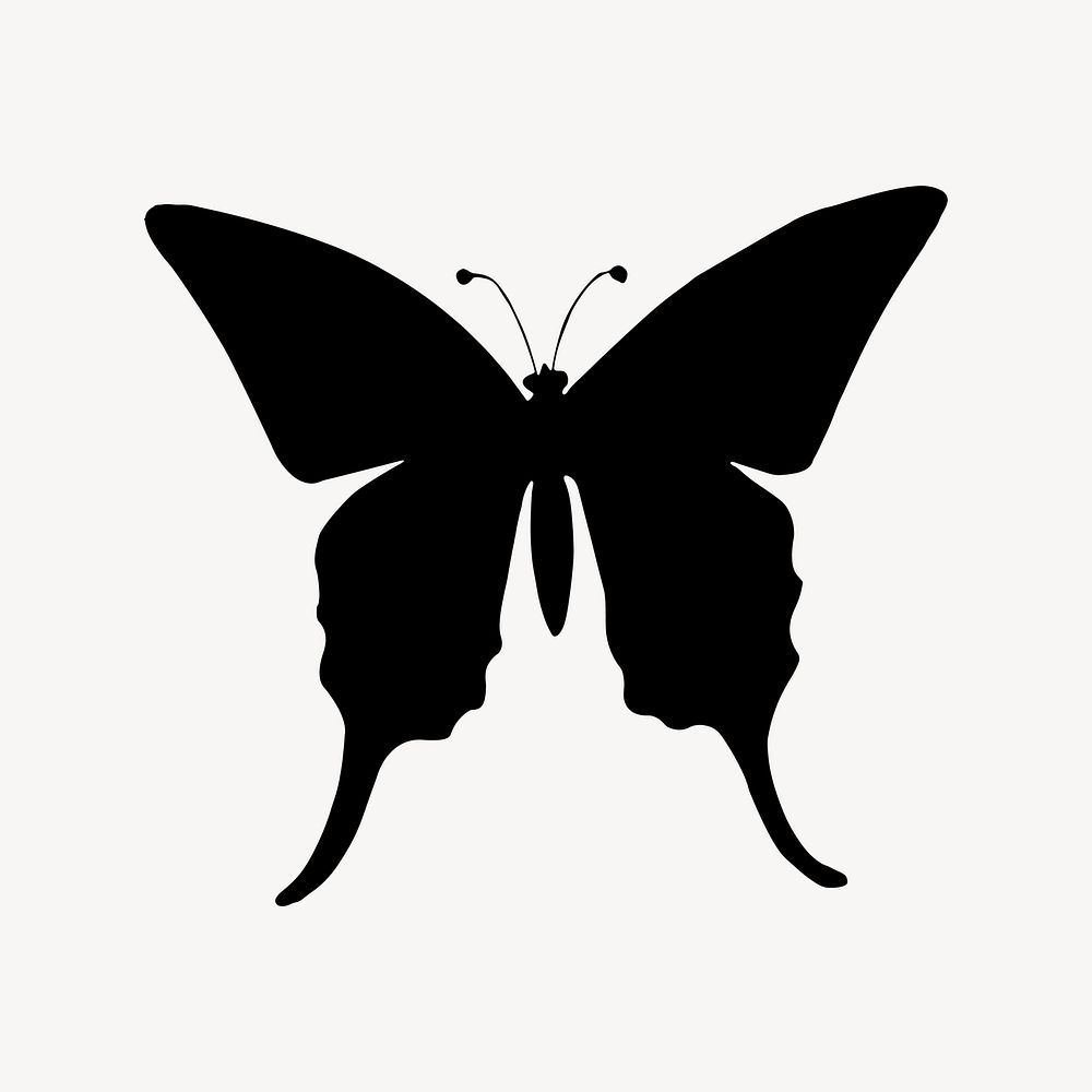 Silhouette butterfly, animal illustration, remixed by rawpixel