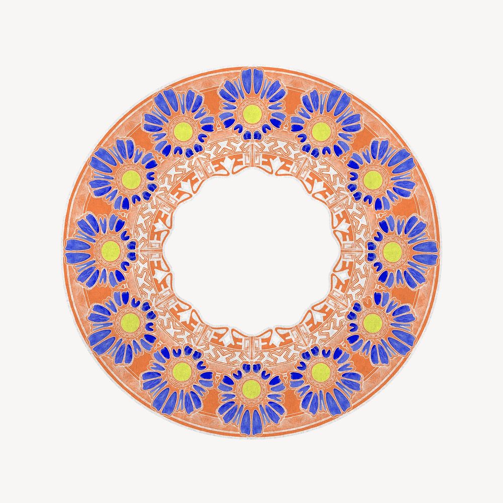 Art nouveau flower pattern ornament, remixed from the artworks of Alphonse Maria Mucha
