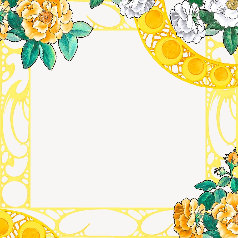 Vintage Spring frame background, vintage botanical design, remixed by rawpixel