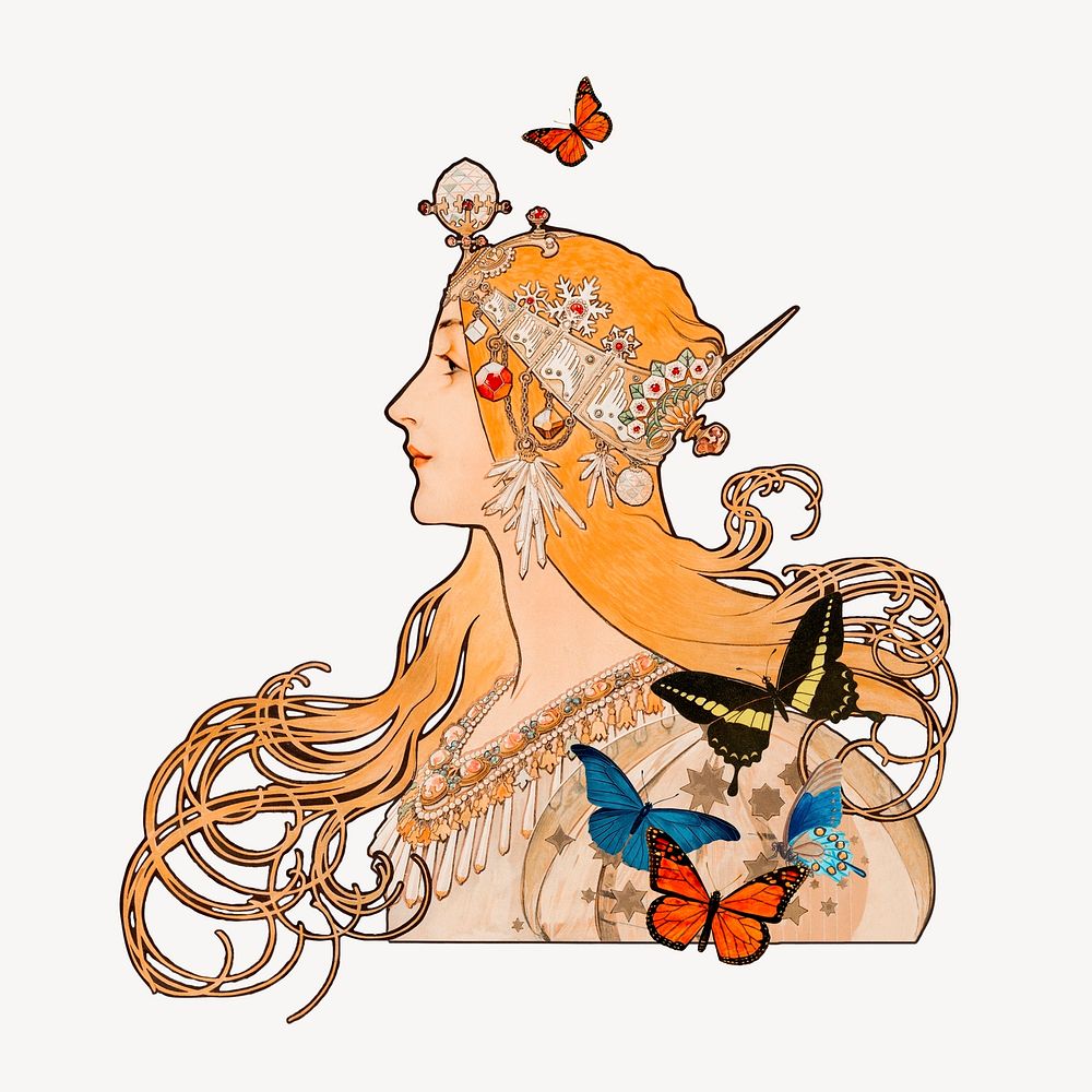 Alphonse Mucha's Zodiac, aesthetic vintage illustration, remixed by rawpixel