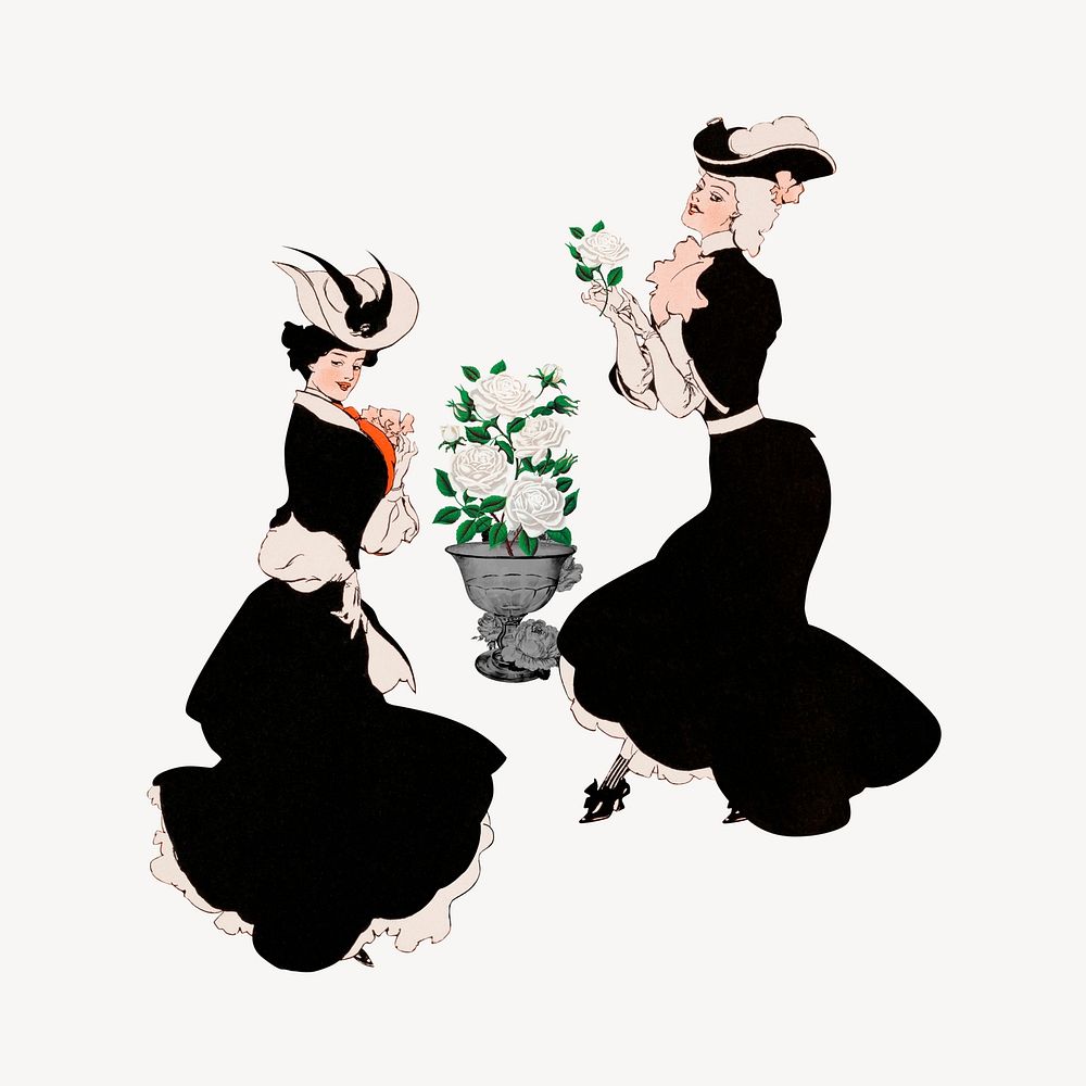 Victorian women, vintage fashion illustration, remixed by rawpixel