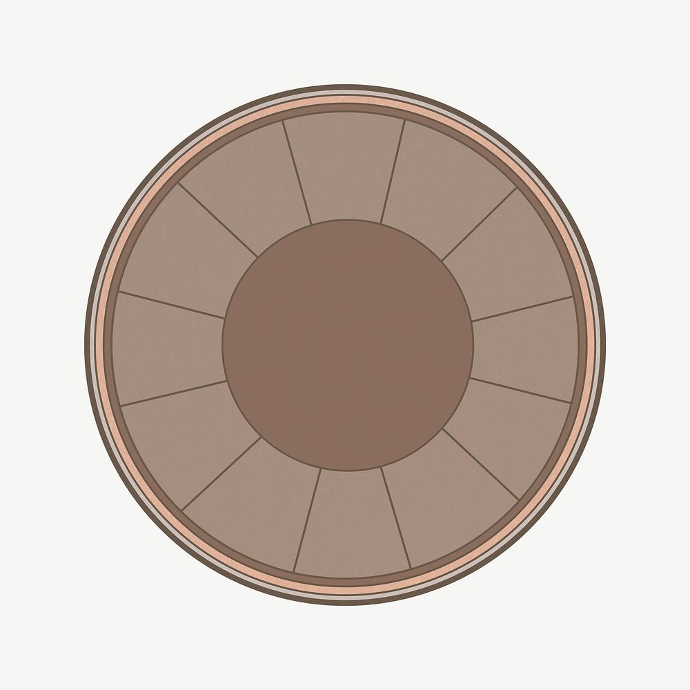 Brown round badge clipart psd