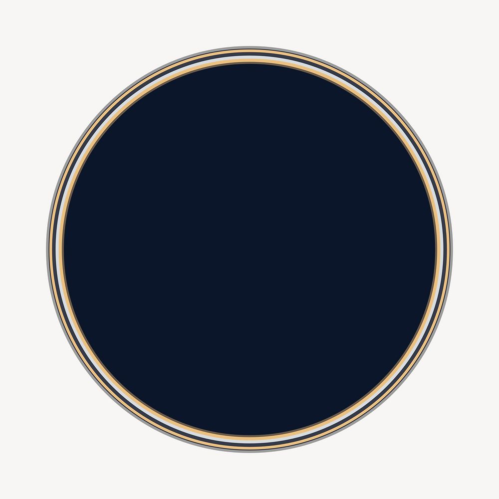 Dark blue round badge clipart