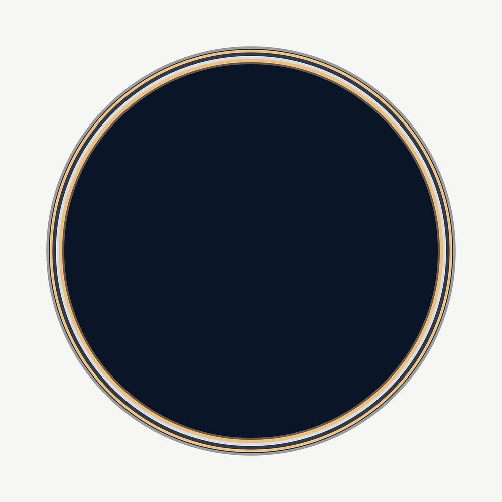 Navy blue round badge clipart psd