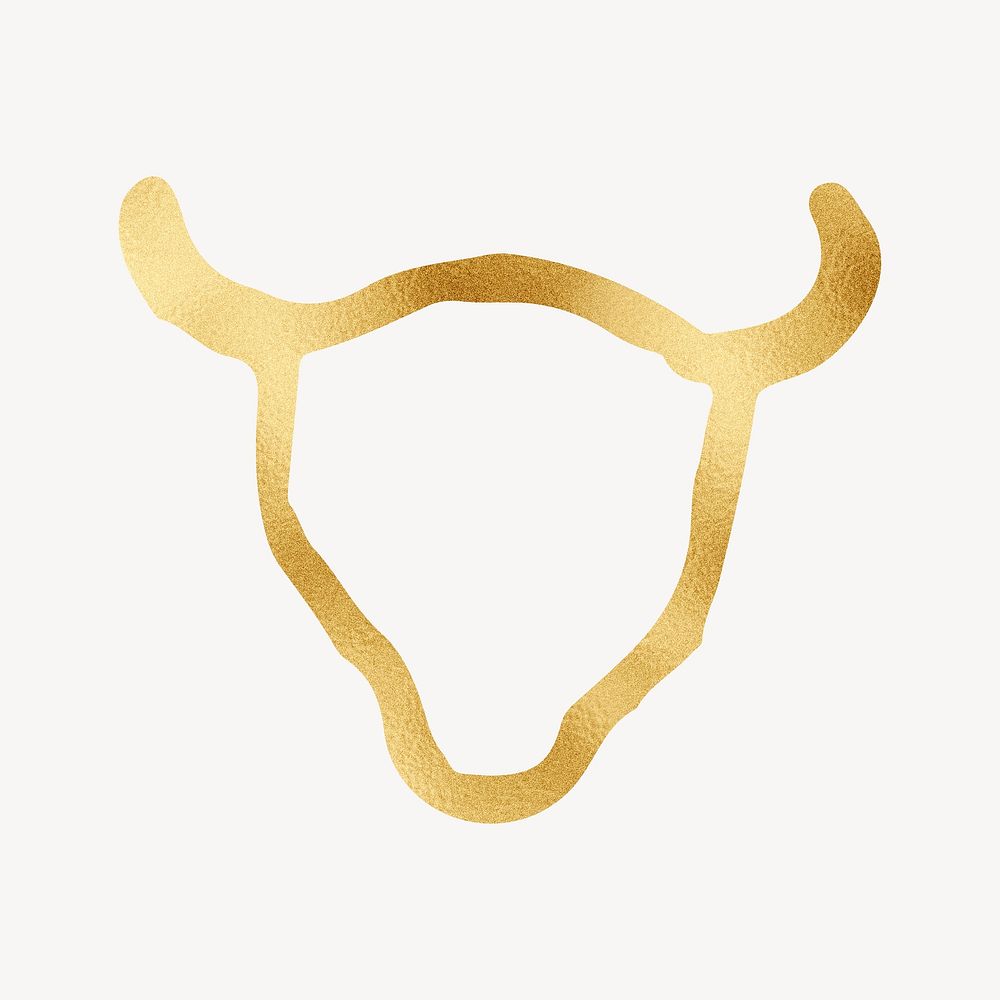 Gold Taurus zodiac sign illustration