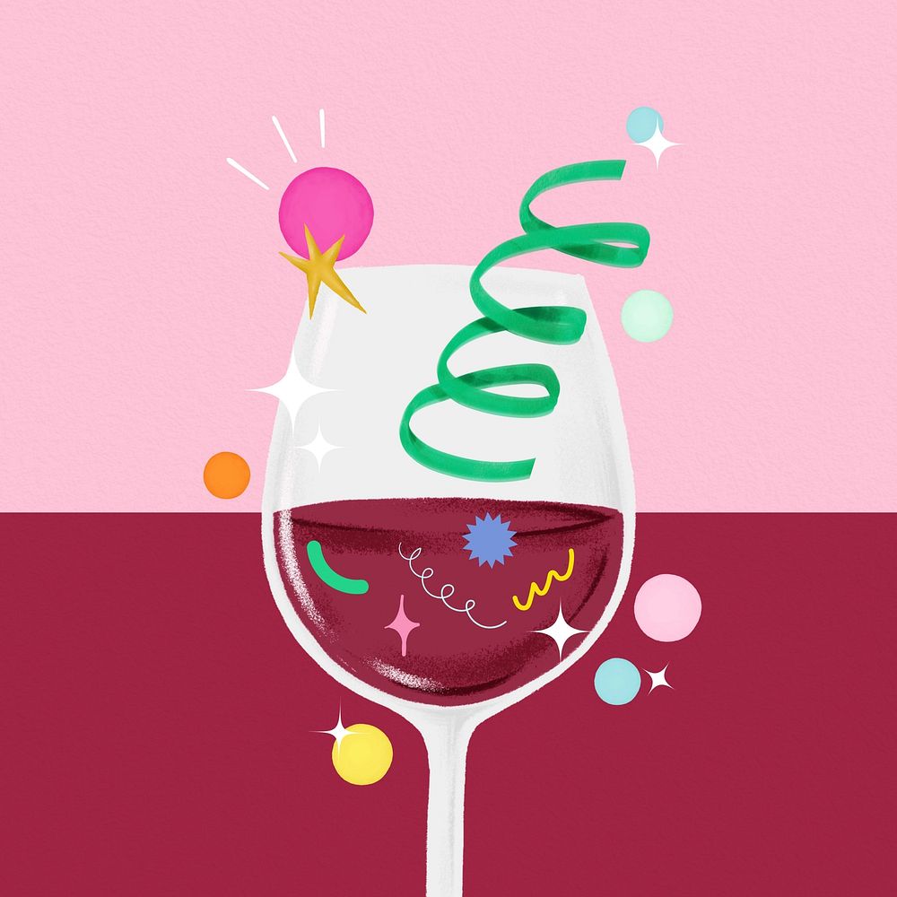 Celebration wine glass background, pink design