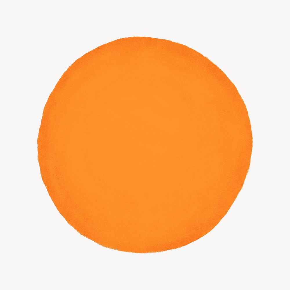 Orange circle badge, geometric shape