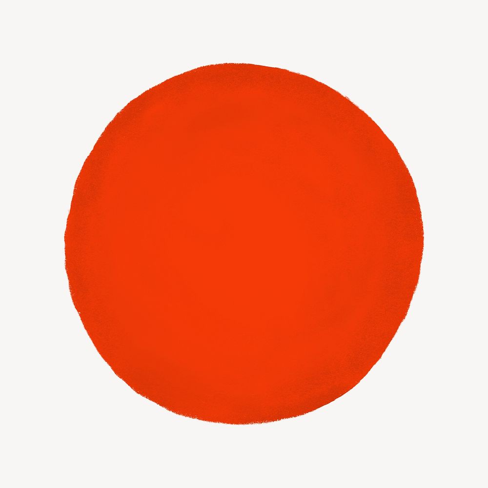 Red circle badge, geometric shape