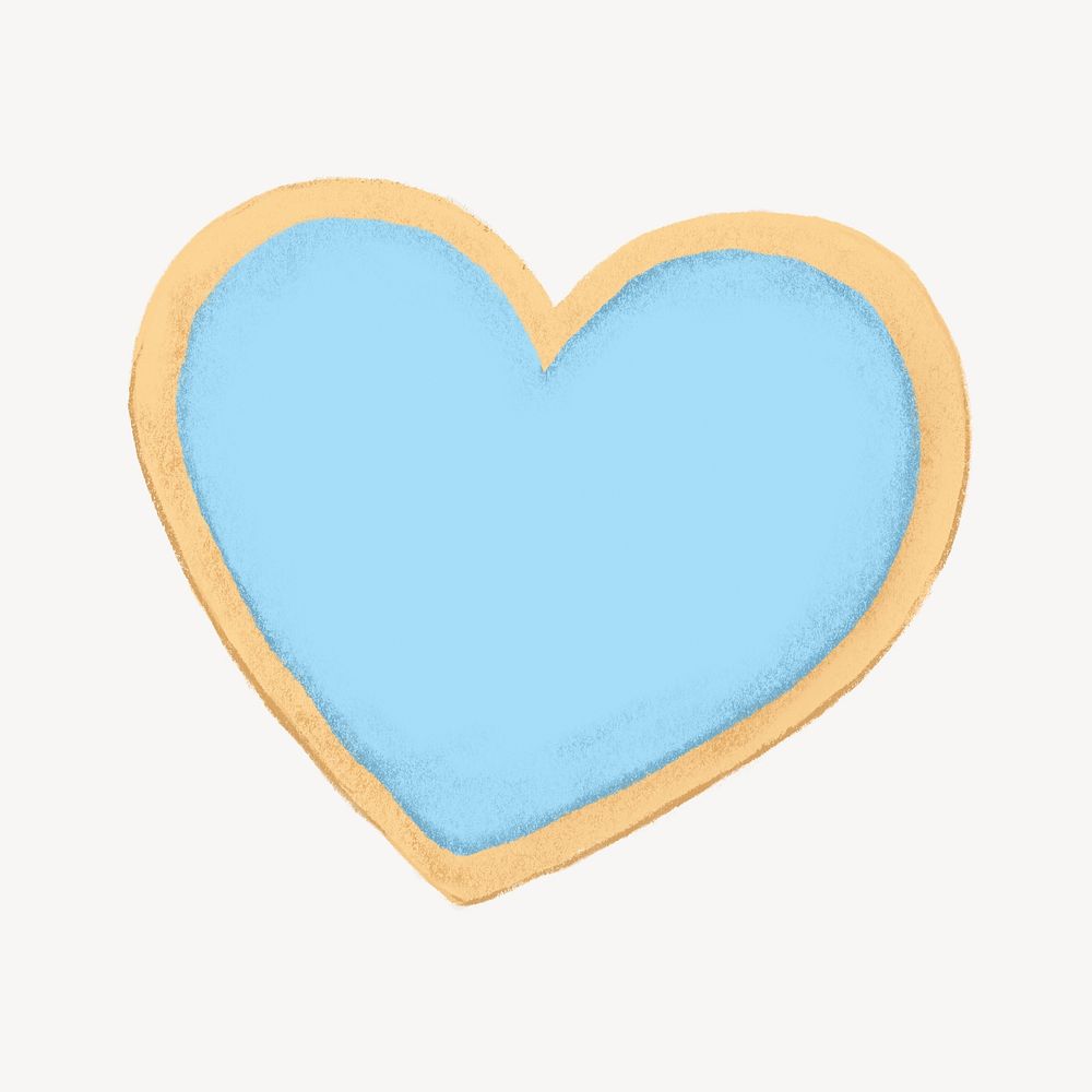 Blue heart cookie, Valentine's graphic