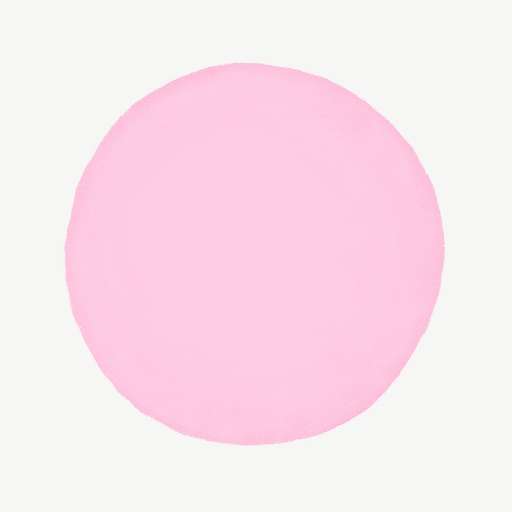 Pink circle badge, geometric shape collage element psd