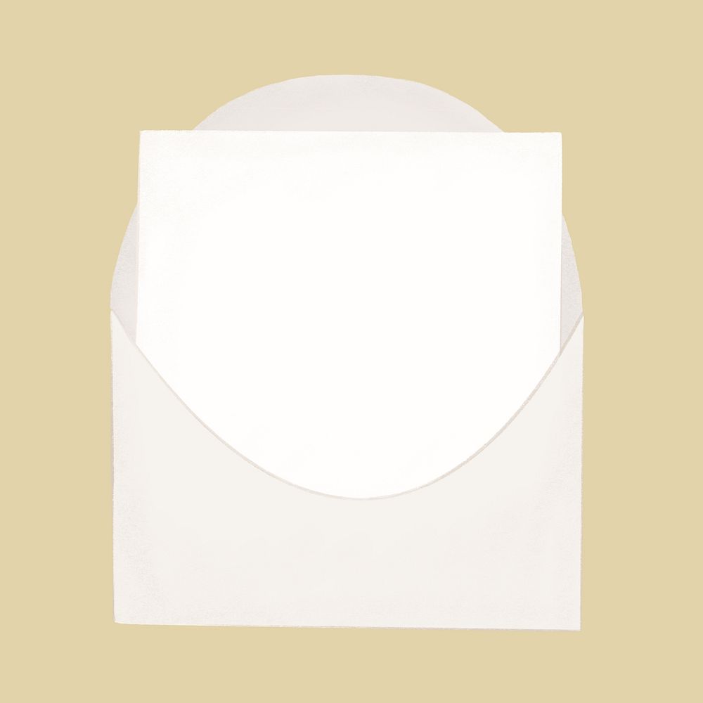 White invitation card, envelope, stationery graphic