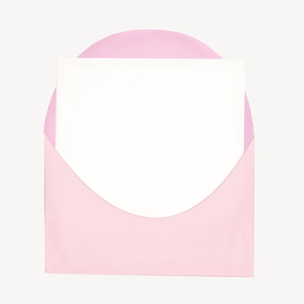 Pink invitation card, envelope, stationery graphic