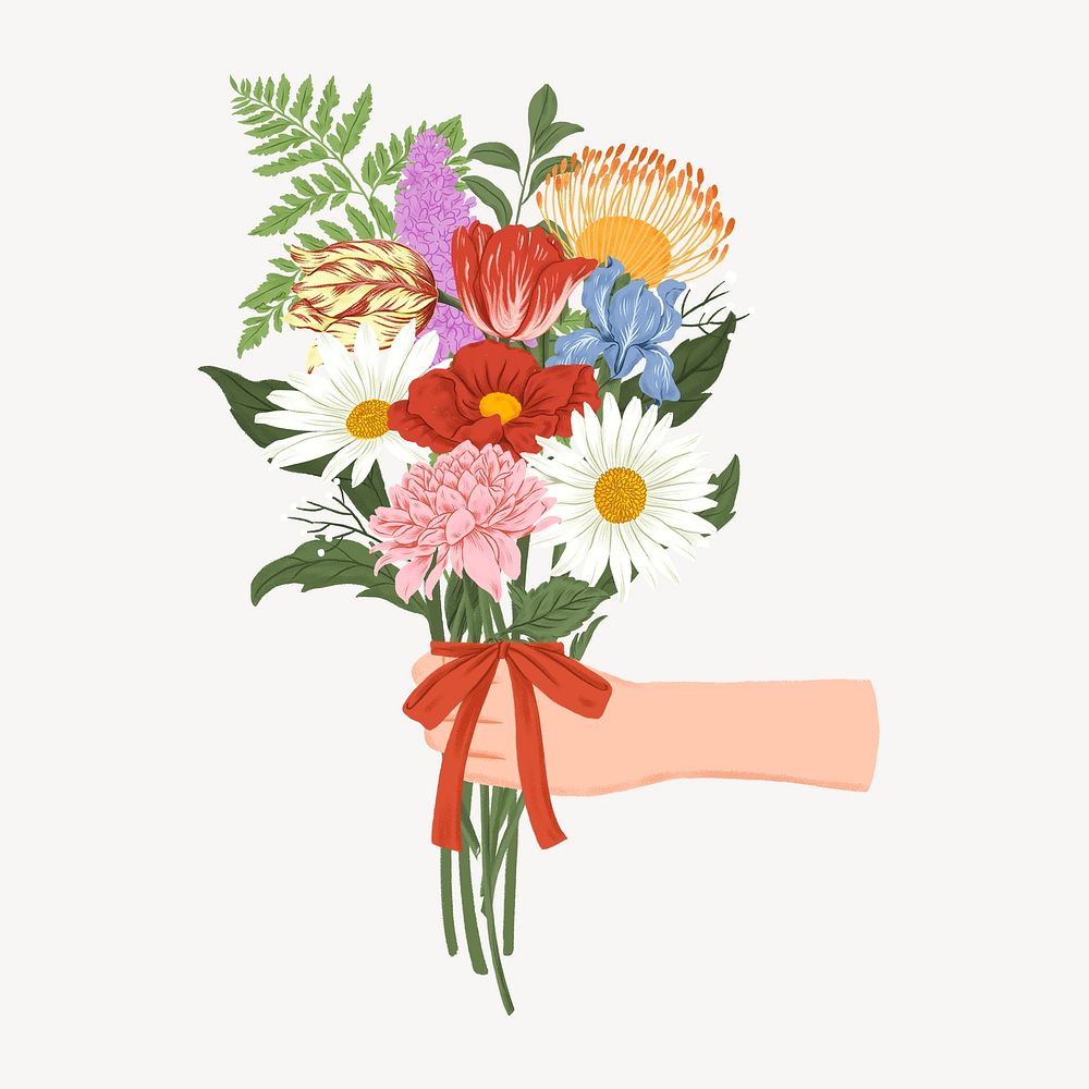 Spring flower bouquet illustration