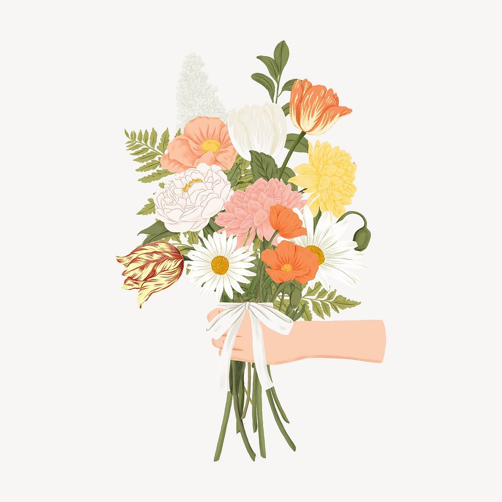 Spring flower bouquet illustration