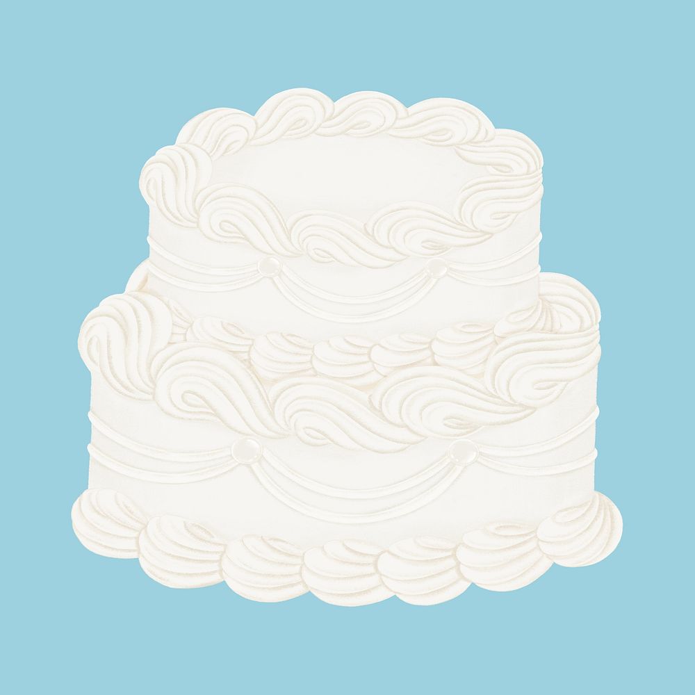 White wedding cake, celebration graphic